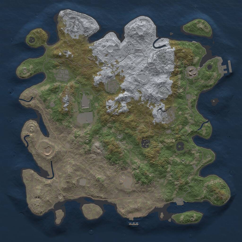 Rust Map: Procedural Map, Size: 4000, Seed: 1246675660, 16 Monuments