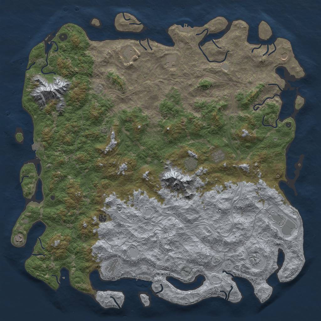 Rust Map: Procedural Map, Size: 6000, Seed: 4440, 19 Monuments