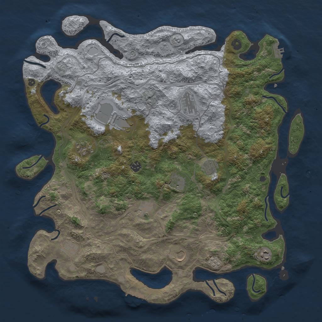 Rust Map: Procedural Map, Size: 4500, Seed: 689877764, 18 Monuments