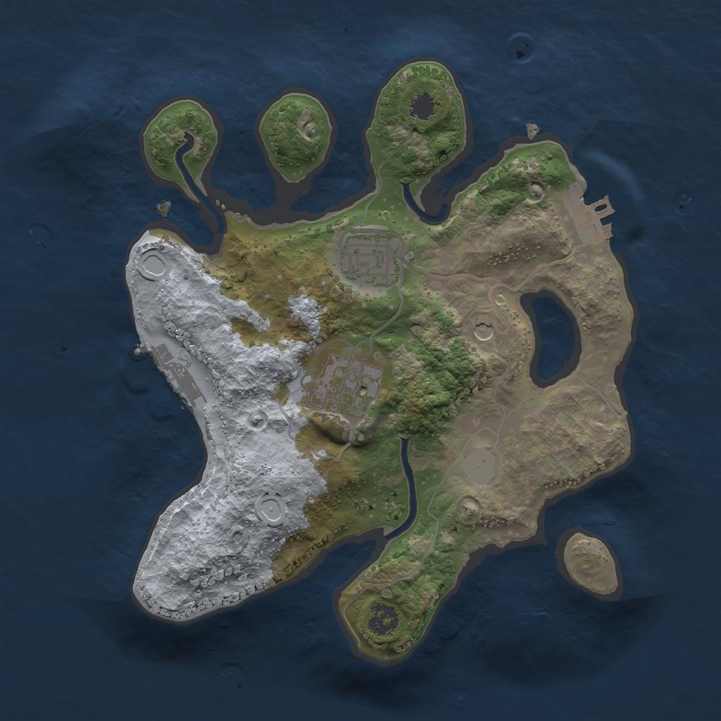 Rust Map: Procedural Map, Size: 2400, Seed: 272379327, 8 Monuments