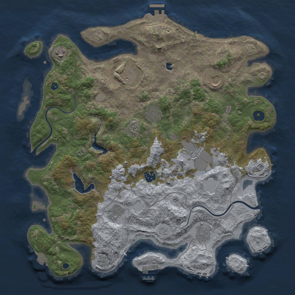 Rust Map: Procedural Map, Size: 4000, Seed: 62386, 15 Monuments