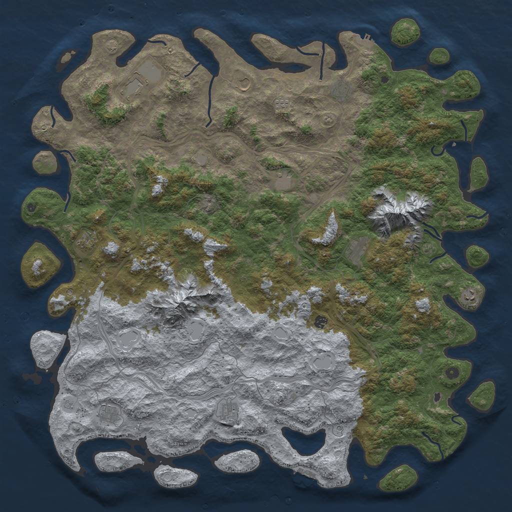 Rust Map: Procedural Map, Size: 6000, Seed: 1579270938, 19 Monuments