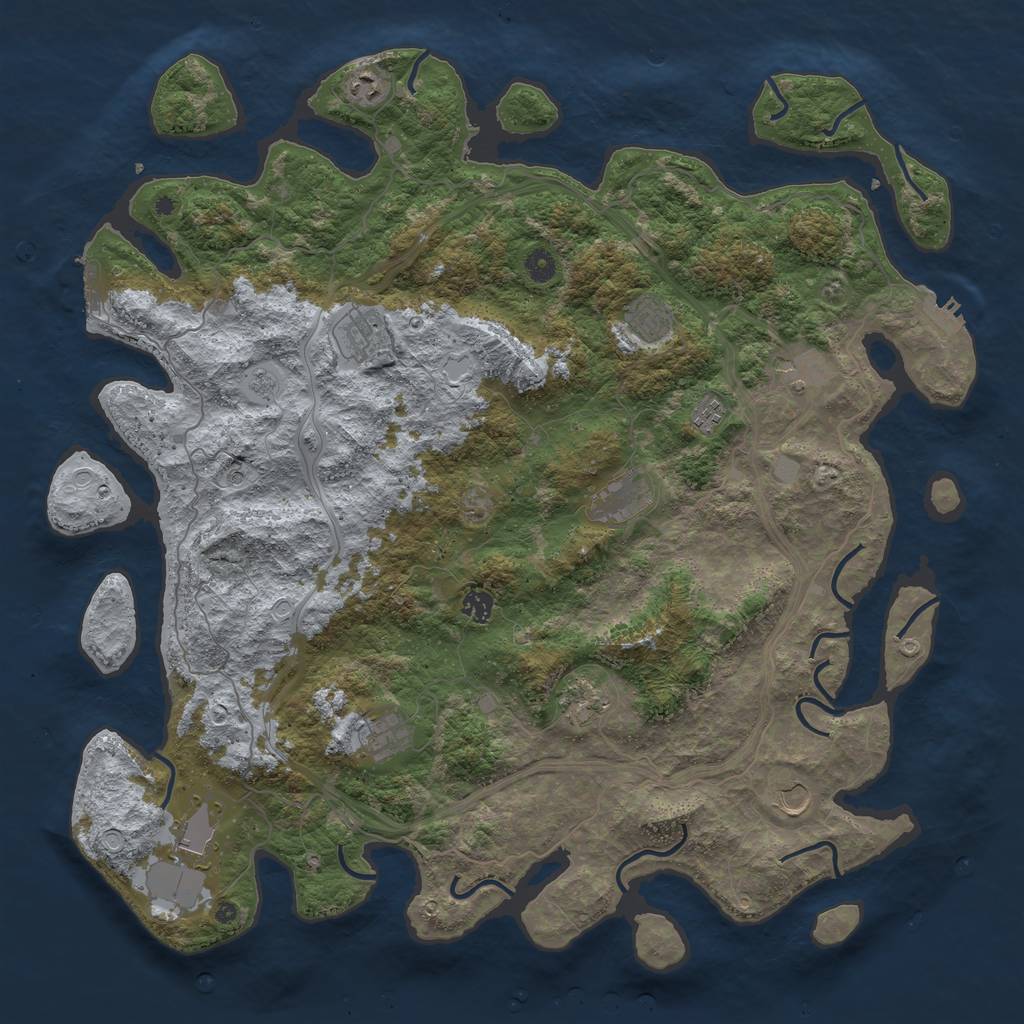 Rust Map: Procedural Map, Size: 4800, Seed: 669598764, 18 Monuments