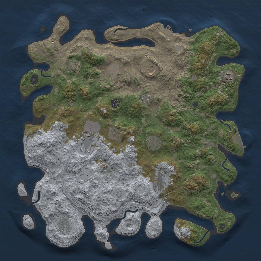Rust Map: Procedural Map, Size: 4250, Seed: 147462001, 18 Monuments