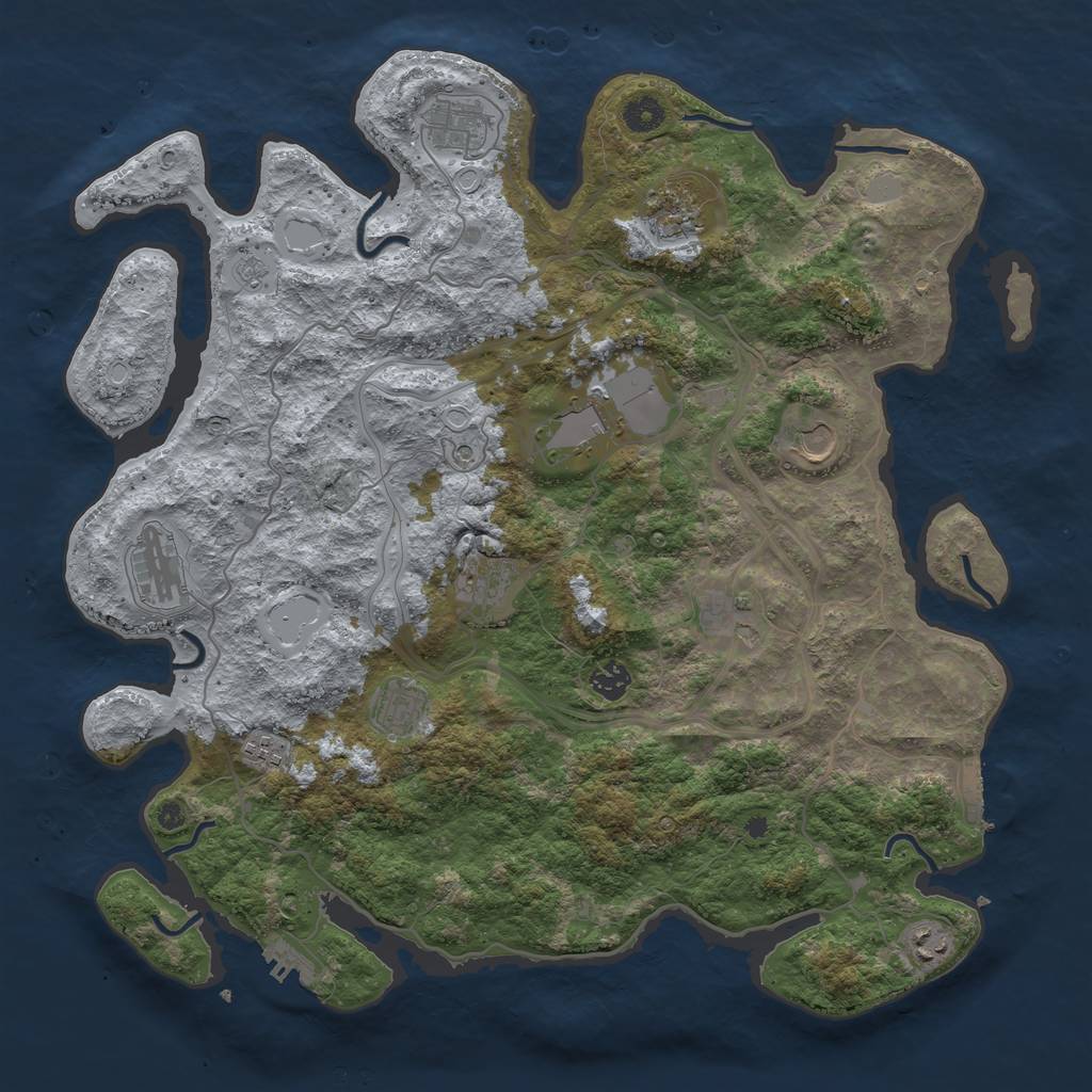 Rust Map: Procedural Map, Size: 4250, Seed: 844982346, 18 Monuments