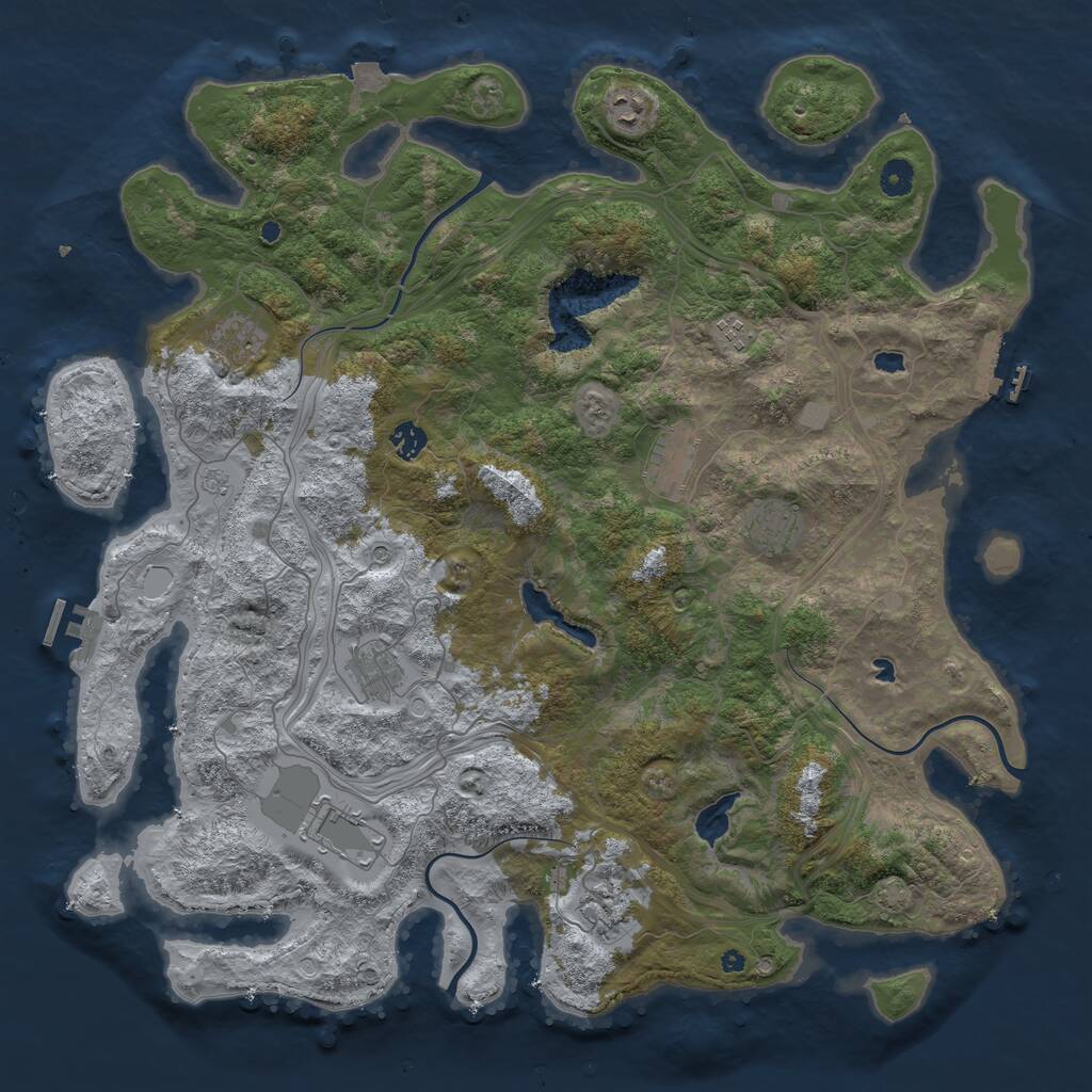 Rust Map: Procedural Map, Size: 4550, Seed: 407, 15 Monuments