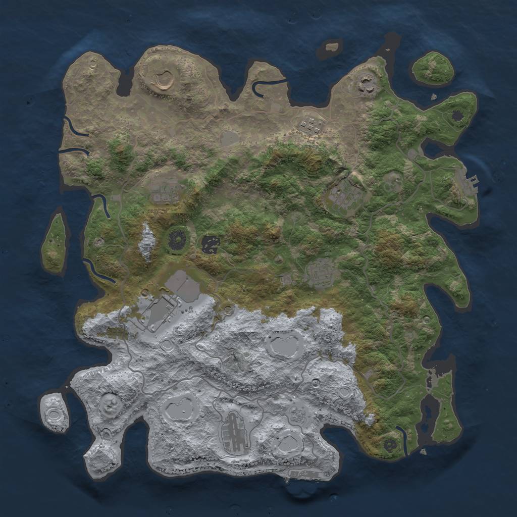 Rust Map: Procedural Map, Size: 4000, Seed: 1505351706, 16 Monuments