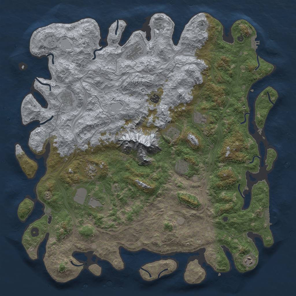 Rust Map: Procedural Map, Size: 5000, Seed: 19834833, 17 Monuments