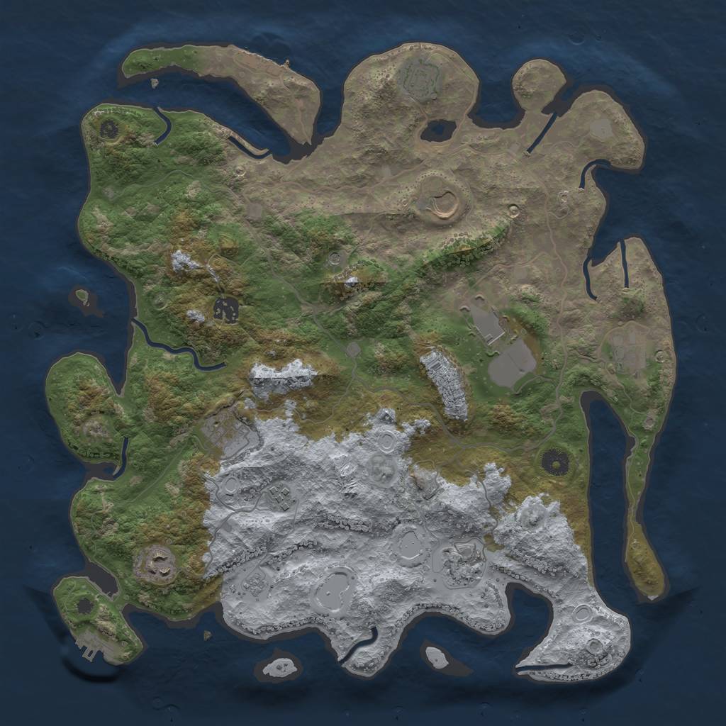 Rust Map: Procedural Map, Size: 4000, Seed: 1469058339, 16 Monuments