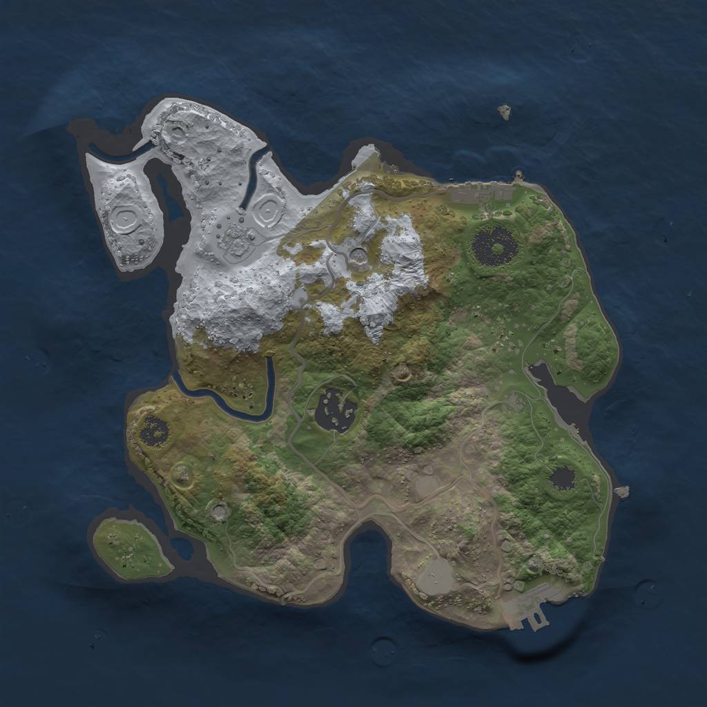 Rust Map: Procedural Map, Size: 2500, Seed: 1723526184, 8 Monuments