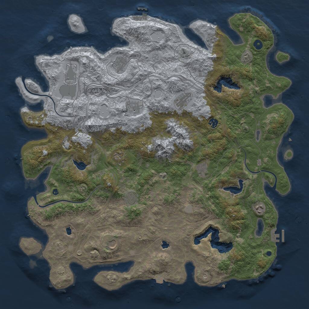 Rust Map: Procedural Map, Size: 5000, Seed: 232323233, 17 Monuments