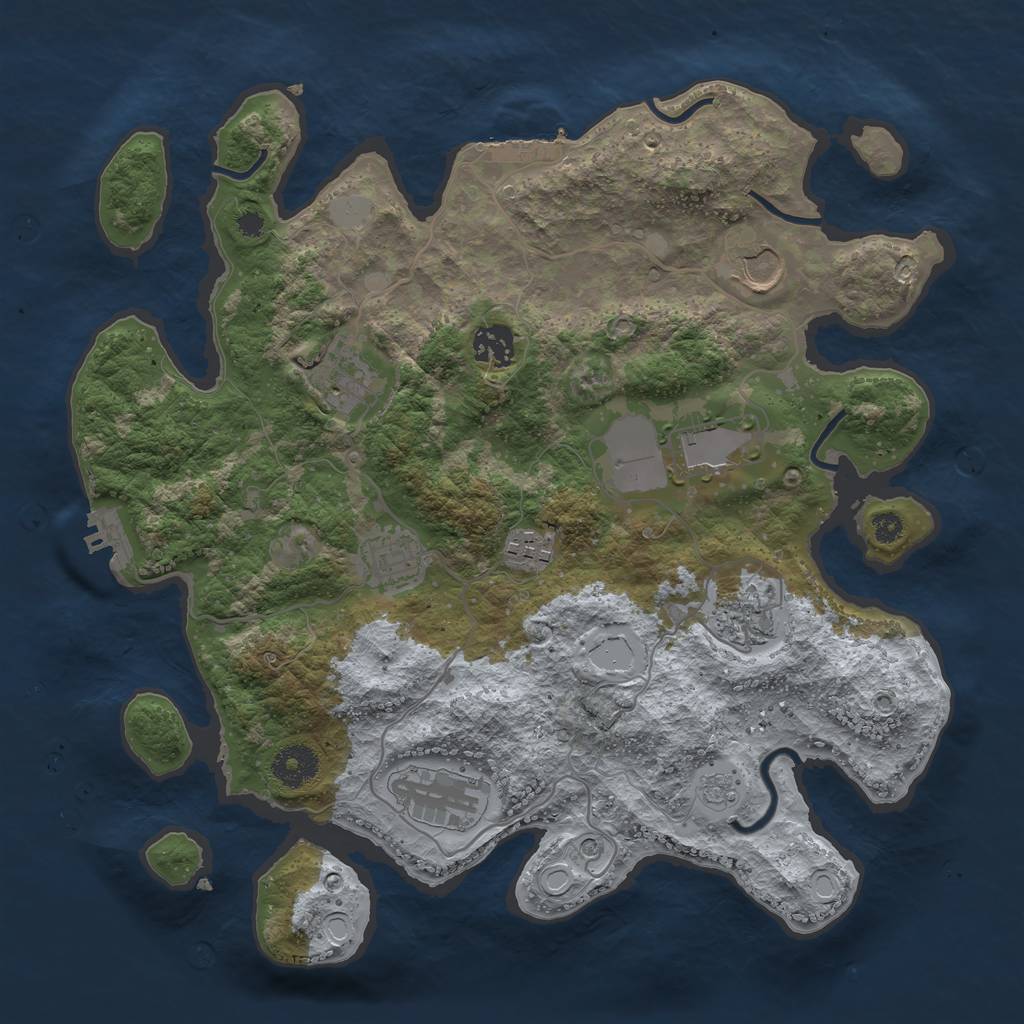 Rust Map: Procedural Map, Size: 3500, Seed: 781109544, 15 Monuments