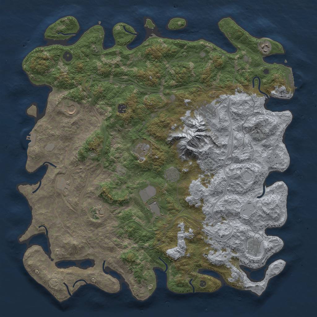 Rust Map: Procedural Map, Size: 5000, Seed: 2127799510, 19 Monuments