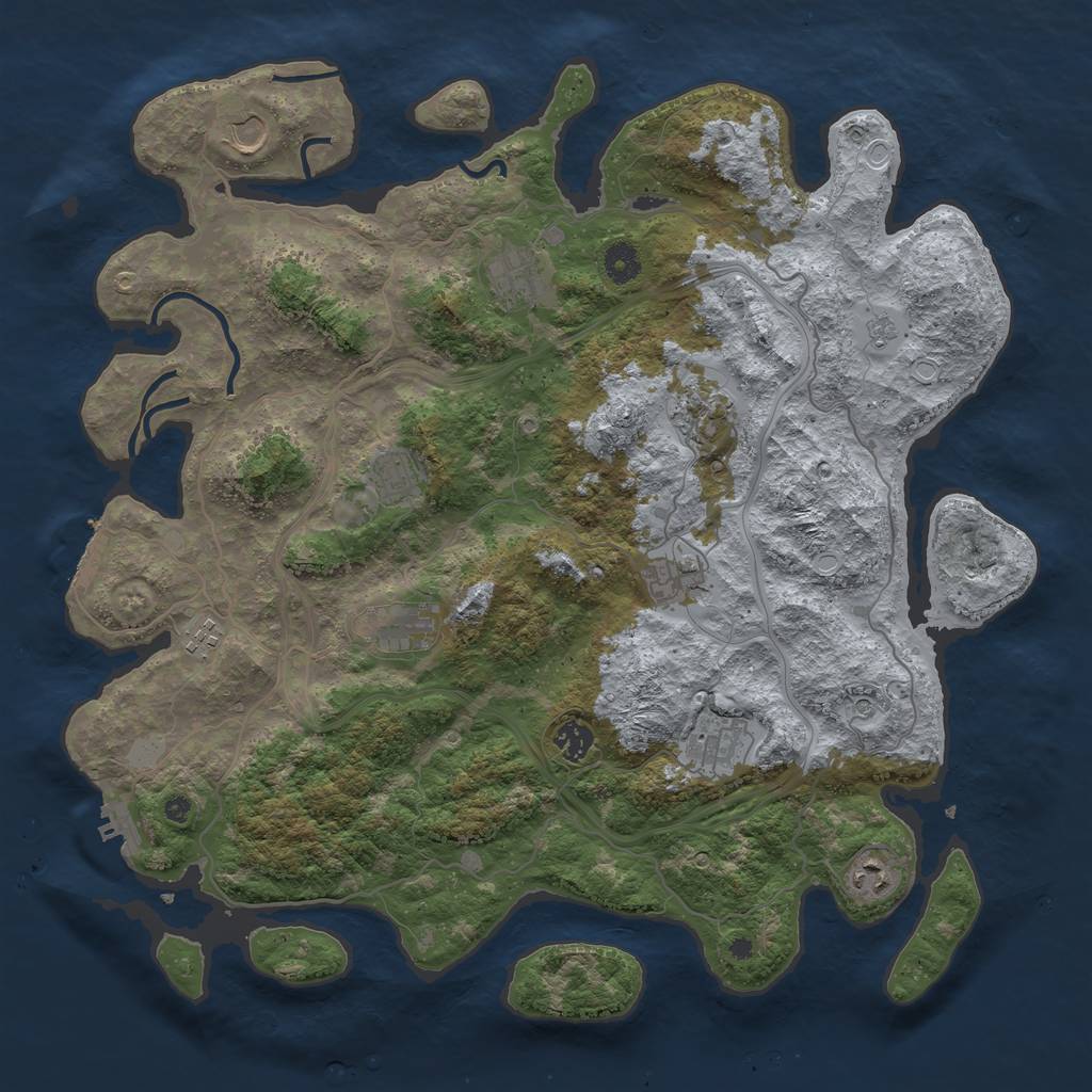 Rust Map: Procedural Map, Size: 4250, Seed: 11579114, 17 Monuments