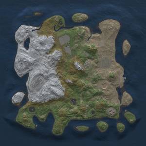 Thumbnail Rust Map: Procedural Map, Size: 3500, Seed: 685644193, 13 Monuments