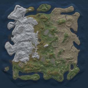 Thumbnail Rust Map: Procedural Map, Size: 4500, Seed: 10043, 19 Monuments