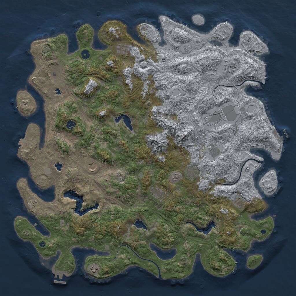 Rust Map: Procedural Map, Size: 5000, Seed: 61730, 17 Monuments