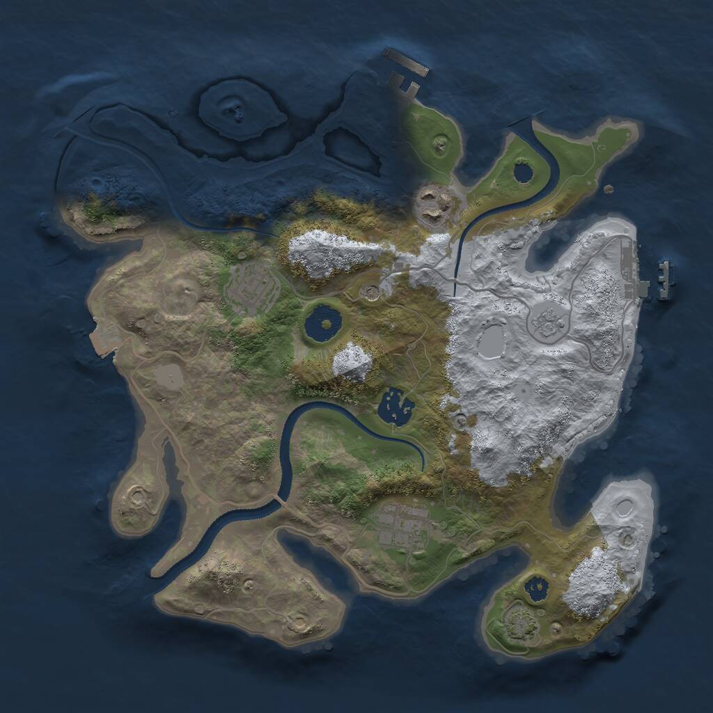 Rust Map: Procedural Map, Size: 3000, Seed: 438505430, 10 Monuments