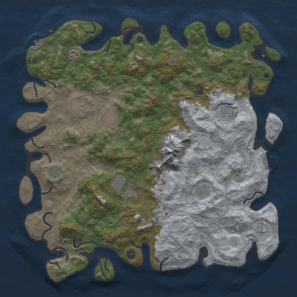 Rust Map: Procedural Map, Size: 5000, Seed: 1697166555, 17 Monuments
