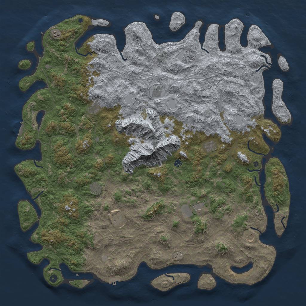 Rust Map: Procedural Map, Size: 6000, Seed: 28120, 18 Monuments