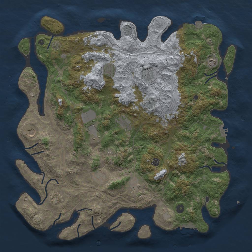 Rust Map: Procedural Map, Size: 4500, Seed: 953680666, 19 Monuments