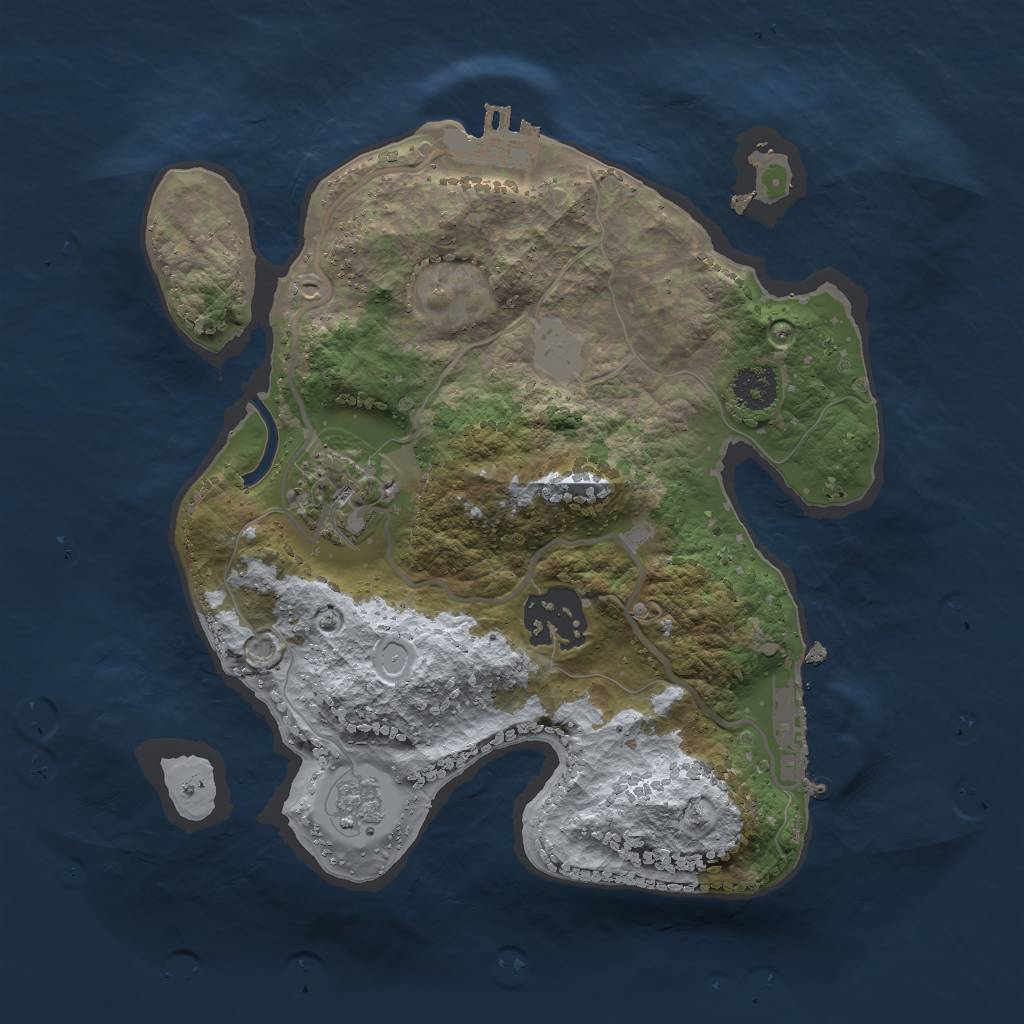 Rust Map: Procedural Map, Size: 2367, Seed: 54325573, 8 Monuments