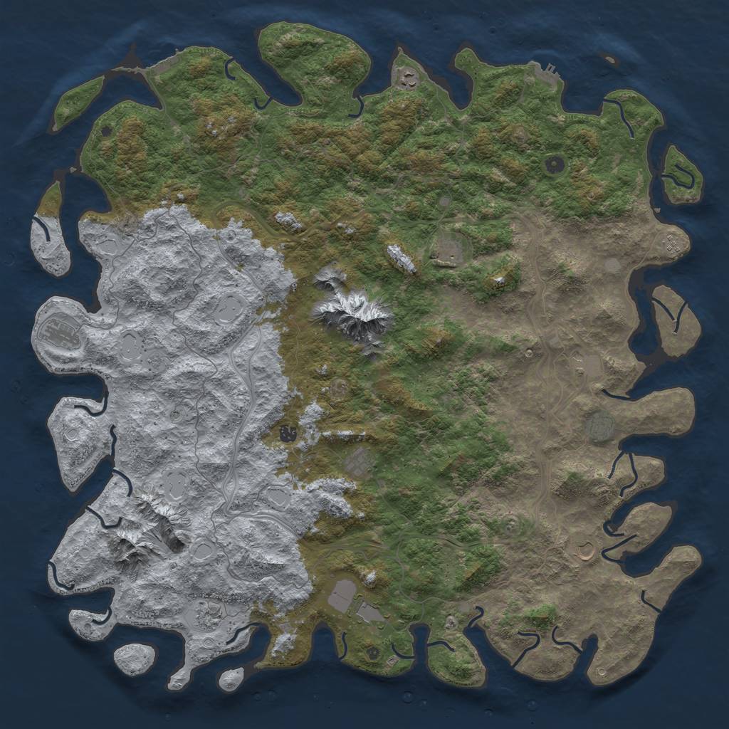 Rust Map: Procedural Map, Size: 6000, Seed: 14081978, 18 Monuments