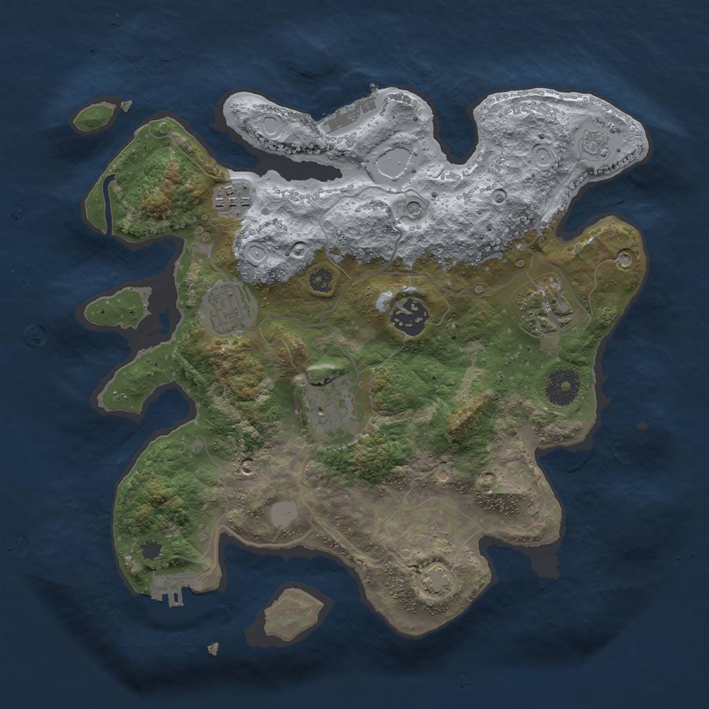 Rust Map: Procedural Map, Size: 3000, Seed: 184483820, 13 Monuments