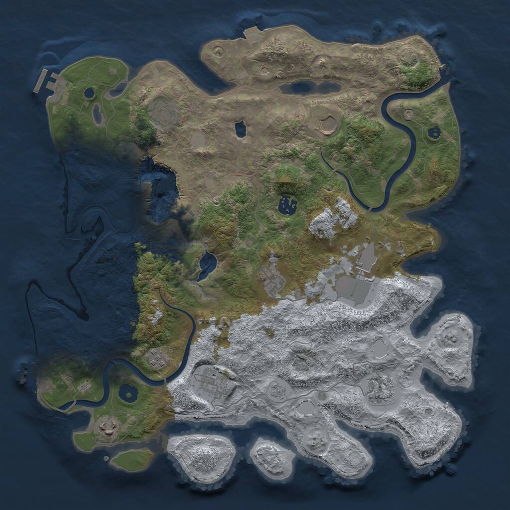 Rust Map: Procedural Map, Size: 4000, Seed: 1525051308, 15 Monuments