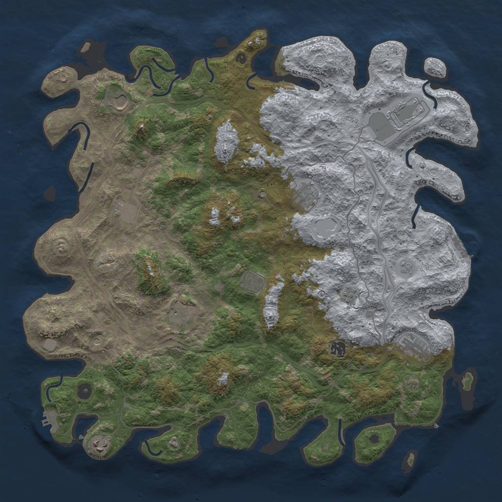 Rust Map: Procedural Map, Size: 4800, Seed: 766823814, 17 Monuments