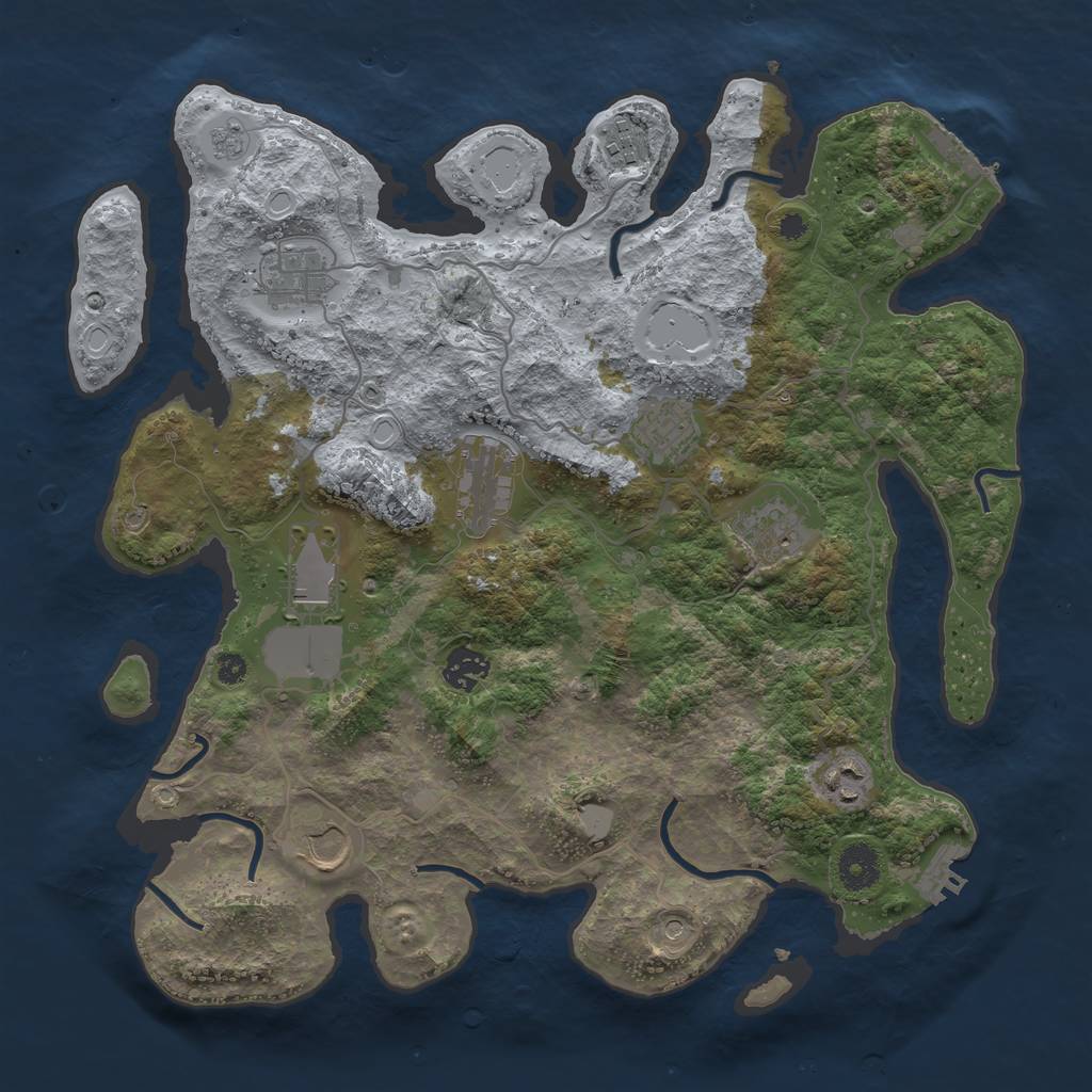 Rust Map: Procedural Map, Size: 3700, Seed: 1515012086, 16 Monuments
