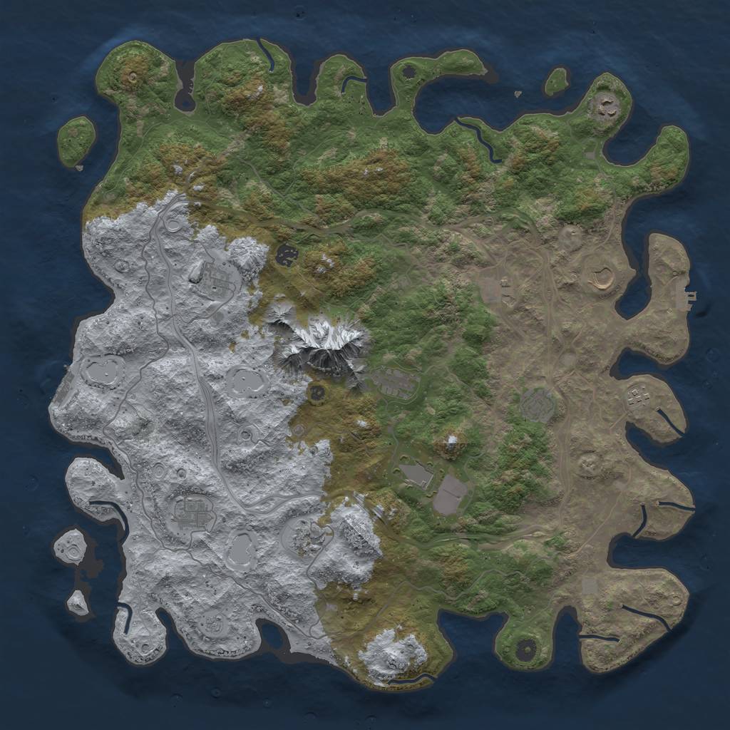 Rust Map: Procedural Map, Size: 5000, Seed: 13226916, 18 Monuments