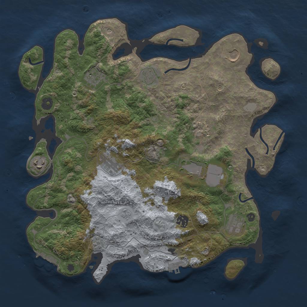 Rust Map: Procedural Map, Size: 3750, Seed: 9965317, 17 Monuments