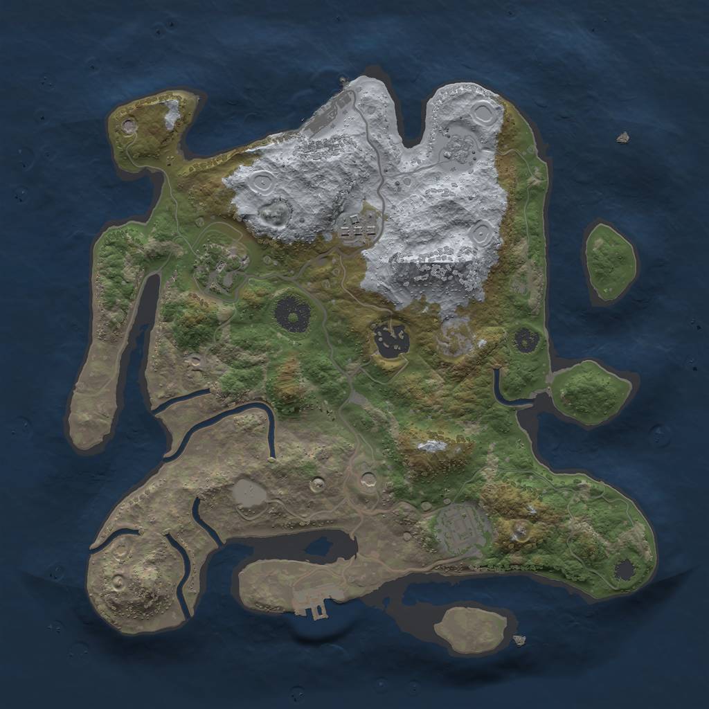 Rust Map: Procedural Map, Size: 3000, Seed: 191217, 11 Monuments