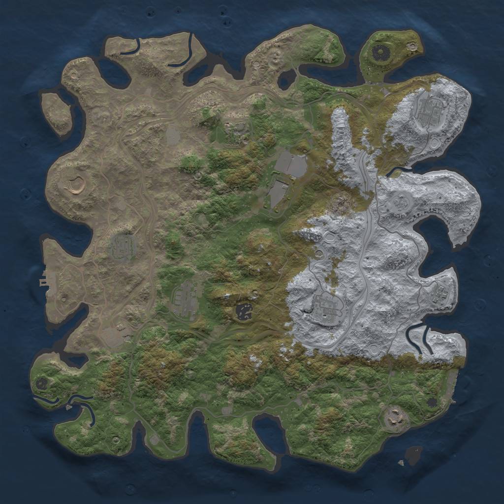Rust Map: Procedural Map, Size: 4250, Seed: 1841706725, 18 Monuments