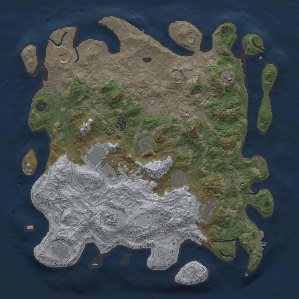Rust Map: Procedural Map, Size: 4250, Seed: 1473086401, 18 Monuments