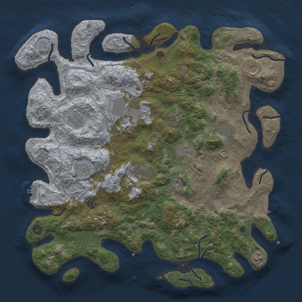 Rust Map: Procedural Map, Size: 4500, Seed: 1802958433, 18 Monuments