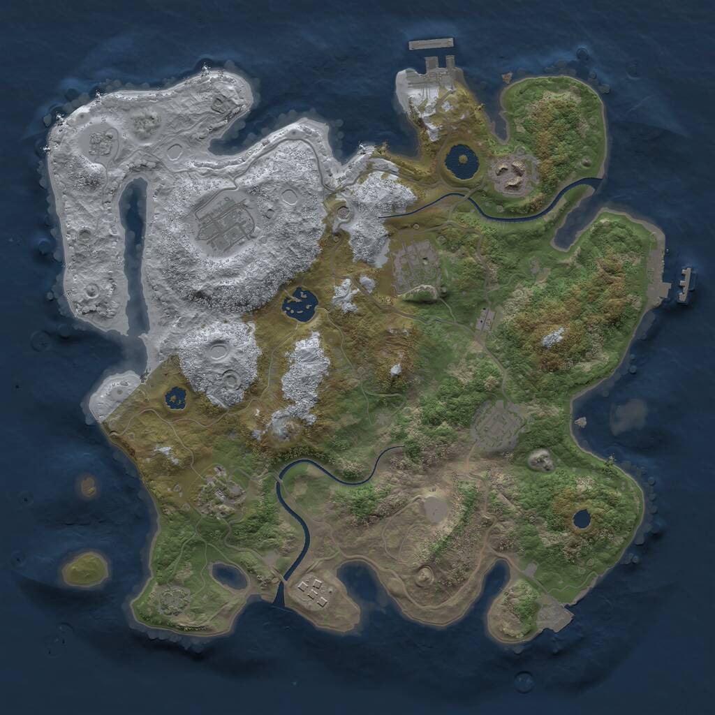 Rust Map: Procedural Map, Size: 3250, Seed: 4623, 13 Monuments