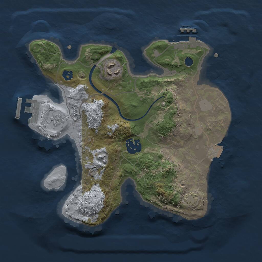 Rust Map: Procedural Map, Size: 2500, Seed: 12567, 7 Monuments