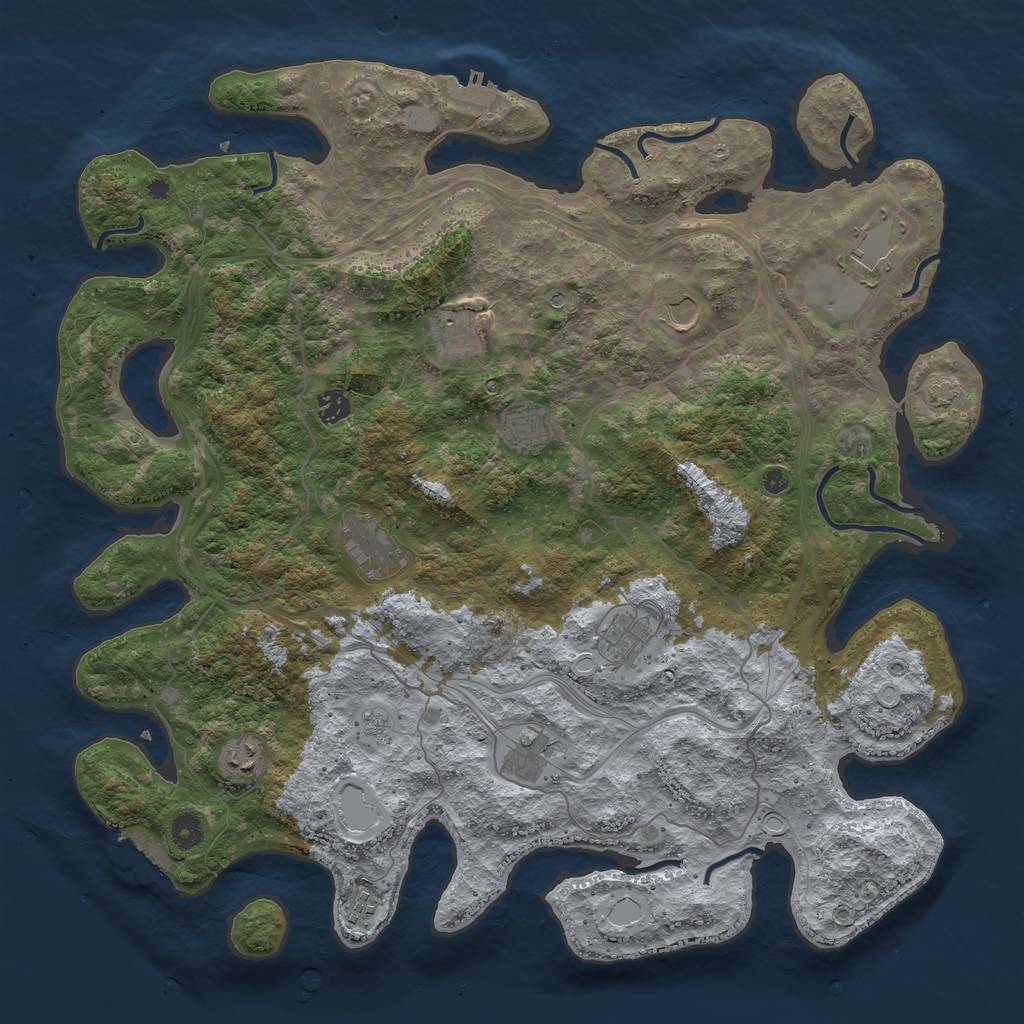 Rust Map: Procedural Map, Size: 4500, Seed: 1775098183, 18 Monuments