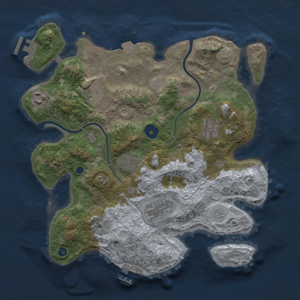 Rust Map: Procedural Map, Size: 3250, Seed: 302531009, 11 Monuments