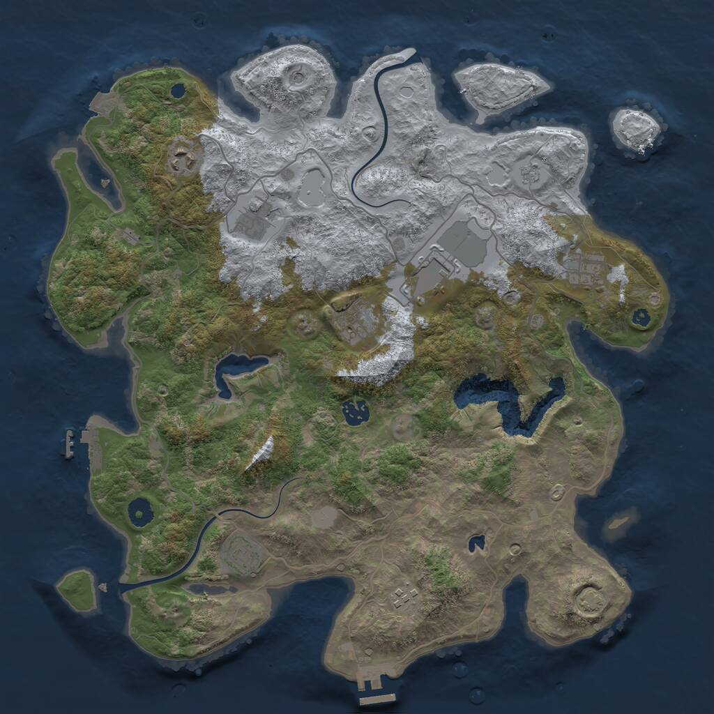 Rust Map: Procedural Map, Size: 4000, Seed: 302125606, 14 Monuments