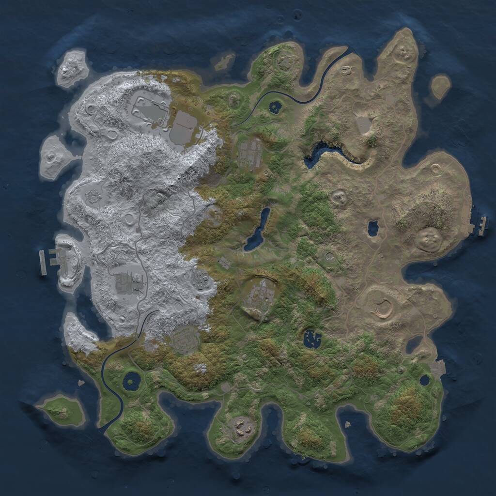 Rust Map: Procedural Map, Size: 4000, Seed: 56040967, 15 Monuments