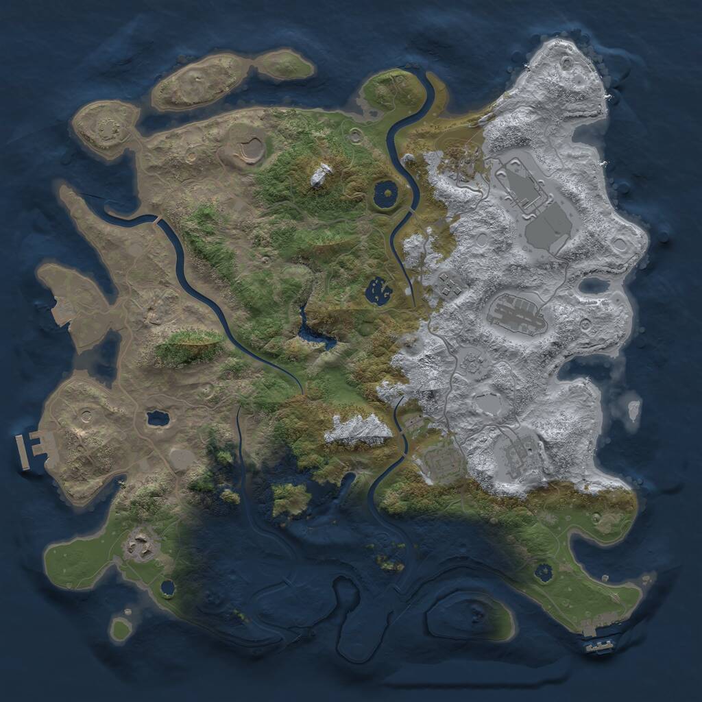 Rust Map: Procedural Map, Size: 4000, Seed: 1851822335, 15 Monuments