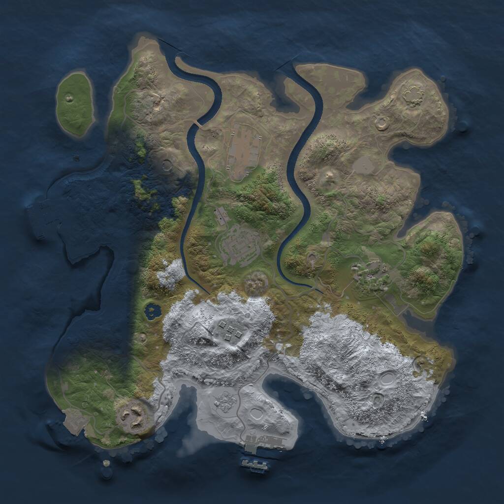 Rust Map: Procedural Map, Size: 3000, Seed: 1850445678, 11 Monuments