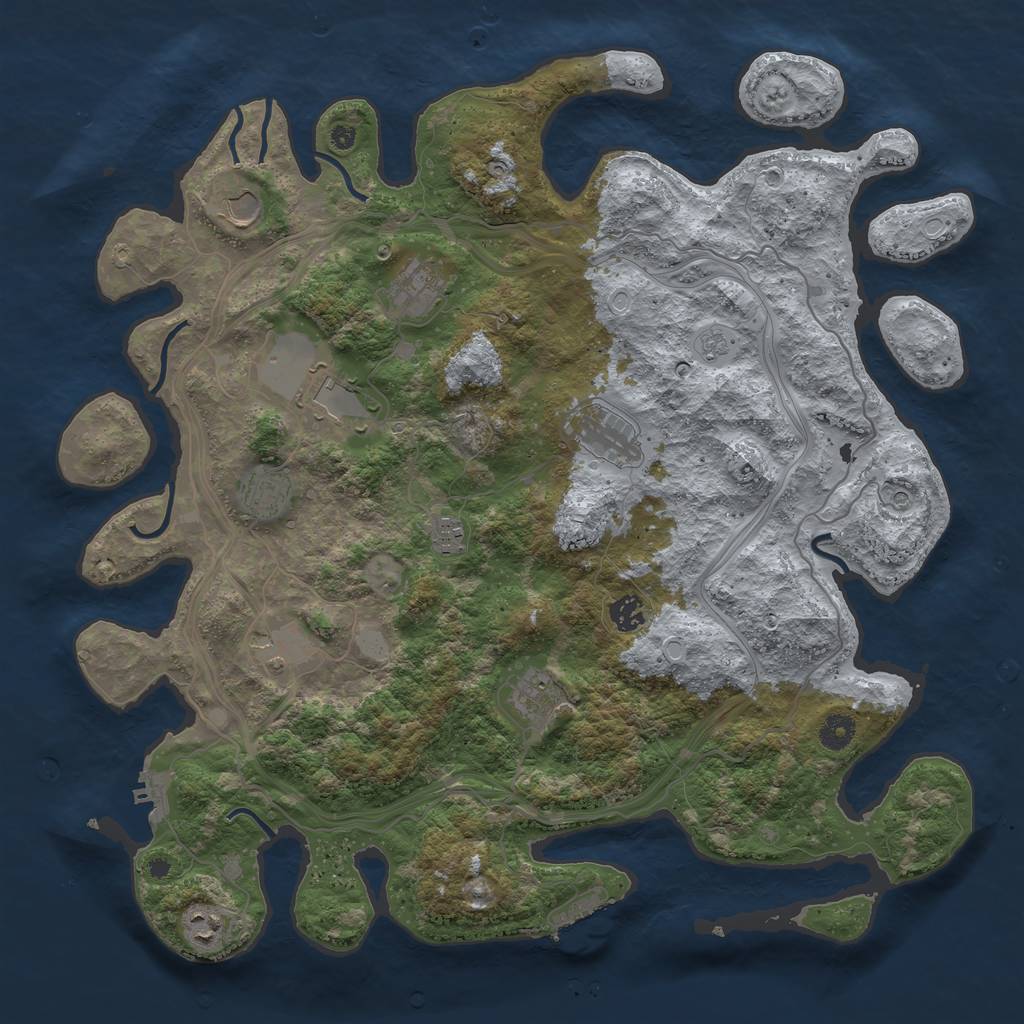 Rust Map: Procedural Map, Size: 4300, Seed: 2645589, 17 Monuments