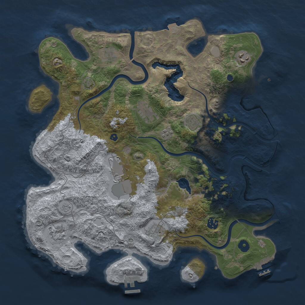 Rust Map: Procedural Map, Size: 4000, Seed: 48291742, 15 Monuments