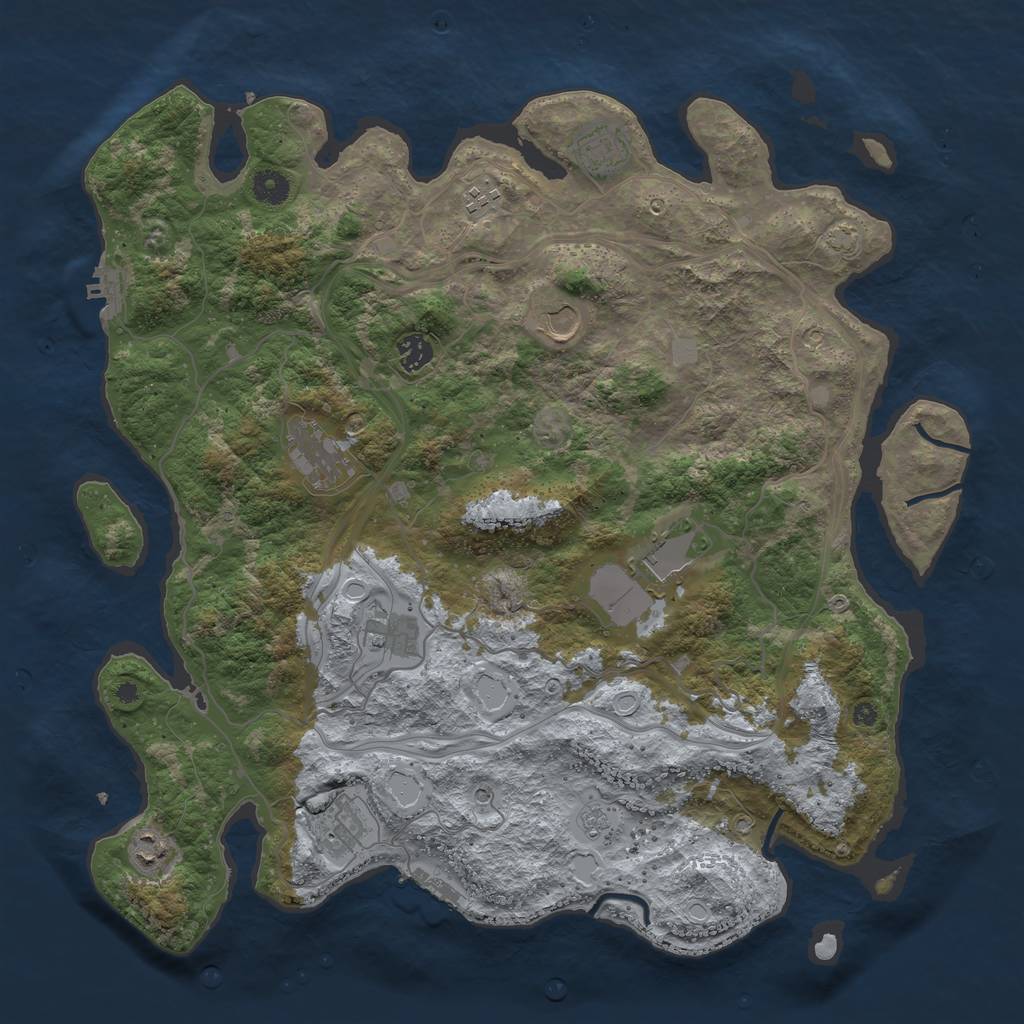 Rust Map: Procedural Map, Size: 4250, Seed: 1245344375, 17 Monuments