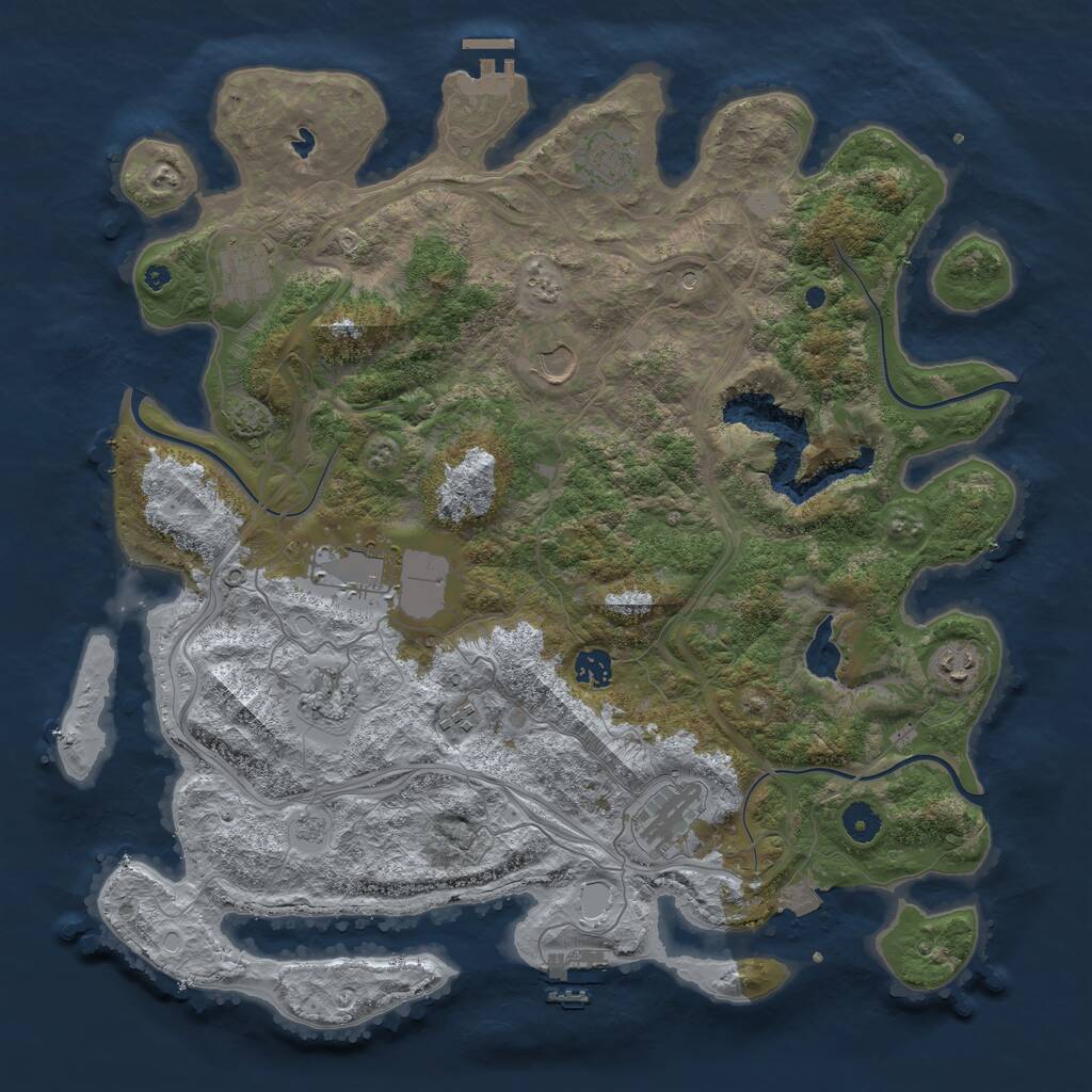 Rust Map: Procedural Map, Size: 4250, Seed: 971184531, 15 Monuments