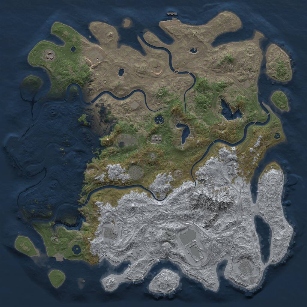 Rust Map: Procedural Map, Size: 5000, Seed: 17856464, 17 Monuments